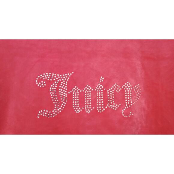 Juicy Couture Pink Velour Full Zip Up Hoodie Rhinestone Bling Y2K Jacket SZ L - Picture 4 of 9